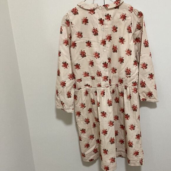 Girls Dress in Thin Whale Corduroy Long Sleeves Pale Pink Floral. Size 12. - Picture 6 of 9